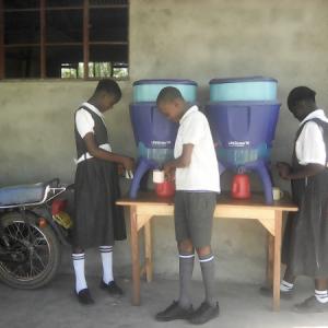 Pupils At Mama Caren Using Community Lifestraw To Get Clean And Safe Water