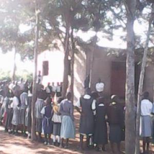 Children And Teachers Outside The Chapel On 16th May 2013 6