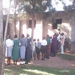 Children And Teachers Outside The Chapel On 16th May 2013 8