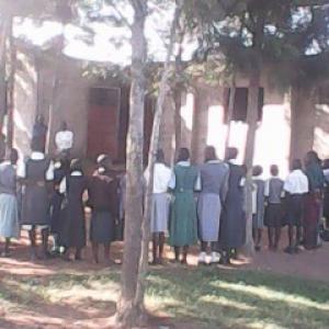 Children And Teachers Outside The Chapel On 16th May 2013 9